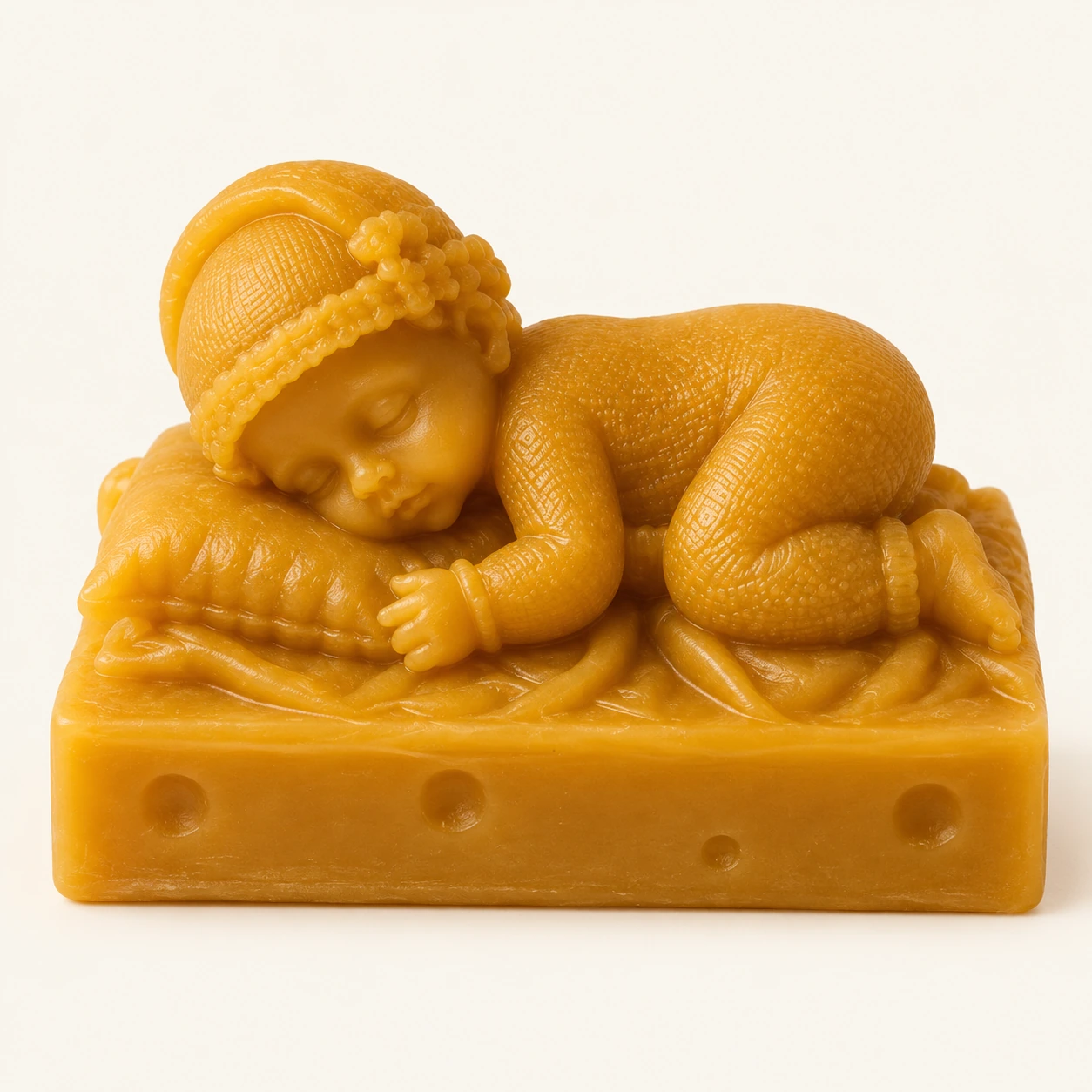 Peça decorativa em cera — Bebé a dormir