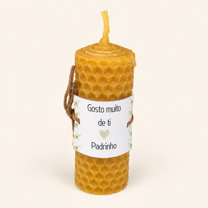 Vela de cera de abelha — cilindro com faixa